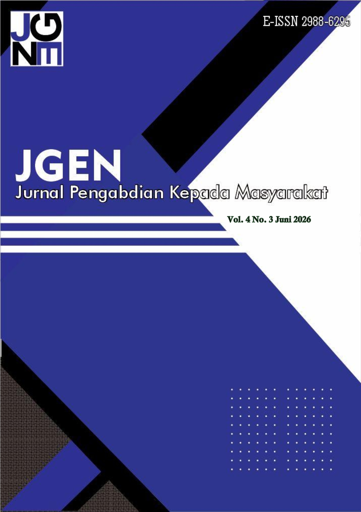 					View Vol. 4 No. 3 (2026): JGEN : Jurnal Pengabdian Kepada Masyarakat, Juni 2026
				